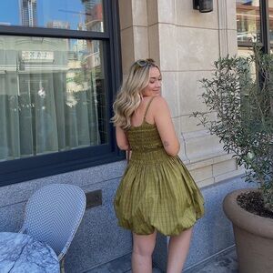 Elegant Olive Green Dress
